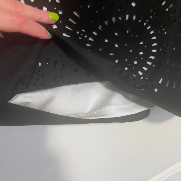 Dex LBD Black Dress With Laser Cut Lace Detail - Picture 2 of 5